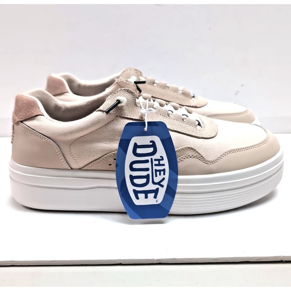 NEW HEY DUDE Hudson Lift Sport Womens 11 Blush Beige Platform Sneakers NWT NWOB